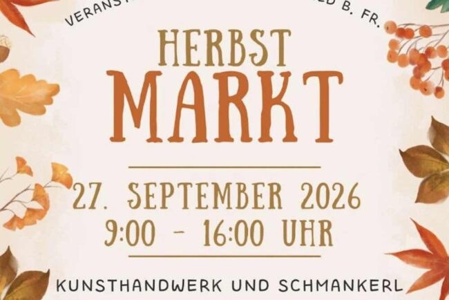 Ankündigungsflyer für HerbstMarkt am 27.9.2026 in St. Oswald